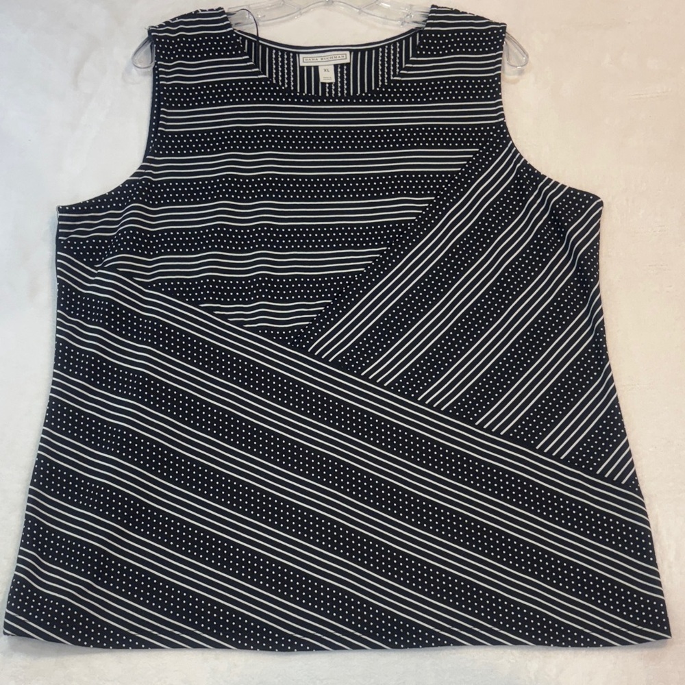 Dana Buchman Monochrome Striped Blouse‎ size XL